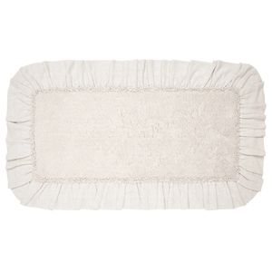 Beautiful Farmhouse/Country/Neutral Burlap Antique White Bath mat 27x48